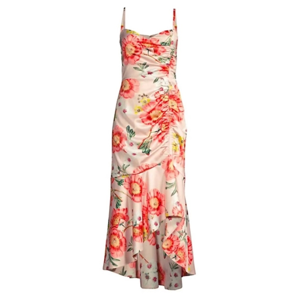 Parker Black Adriana High Low Dress in Anise Bloom, Size 0